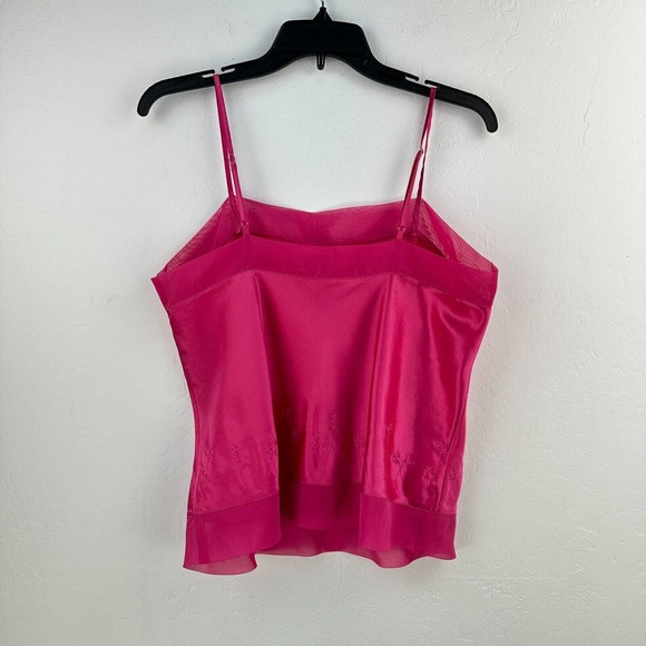 Vtg Valerie Stevens Satin Camisole Top Women M Pink Square‎ Neck Pullover Floral - Picture 4 of 8